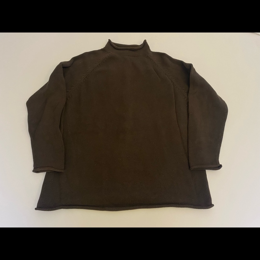 Beautiful Authentic Mens J crew brown knitted turtle neck heavy warm large L